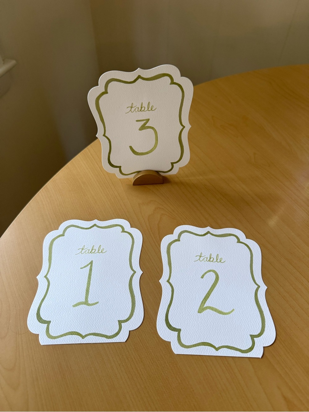 Green Watercolor Table Numbers